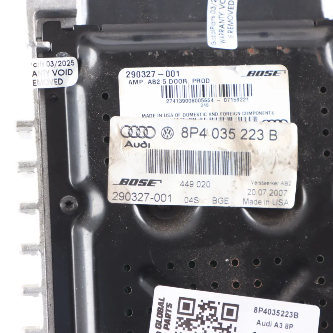 Audio Sound BOSE Amplificador Módulo Del Sistema Estéreo para Audi S3 8P con número de pieza 8P4035223B Audi S3 8P Audio Sound BOSE Amplificador Módulo Del Sistema Estéreo - SKU 8P4035223B - Número de pieza 8P4035223B