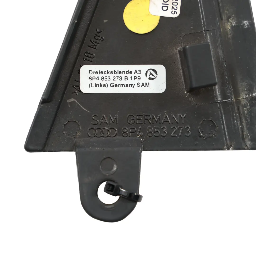 5D Puerta Trasera Triángulo Exterior Cubierta Izquierdo para Audi A3 8P con número de pieza 8P4853273B Audi A3 8P 5D Puerta Trasera Triángulo Exterior Cubierta Izquierdo - SKU 8P4853273B - Número de pieza 8P4853273B