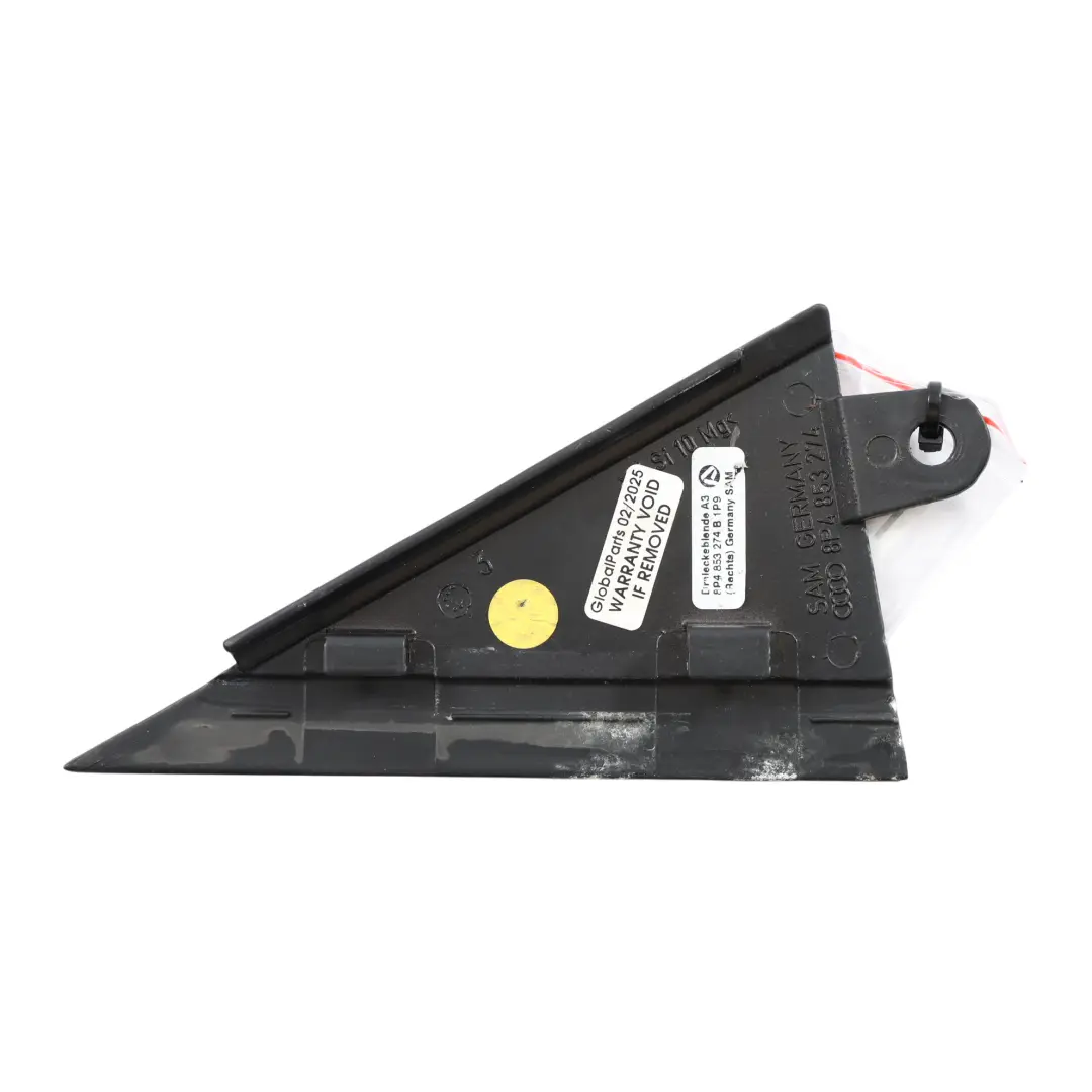 Audi A3 8P 5D Rear Door Triangle Outer Trim Cover Panel Right O/S - SKU 8P4853274B - Part number 8P4853274B