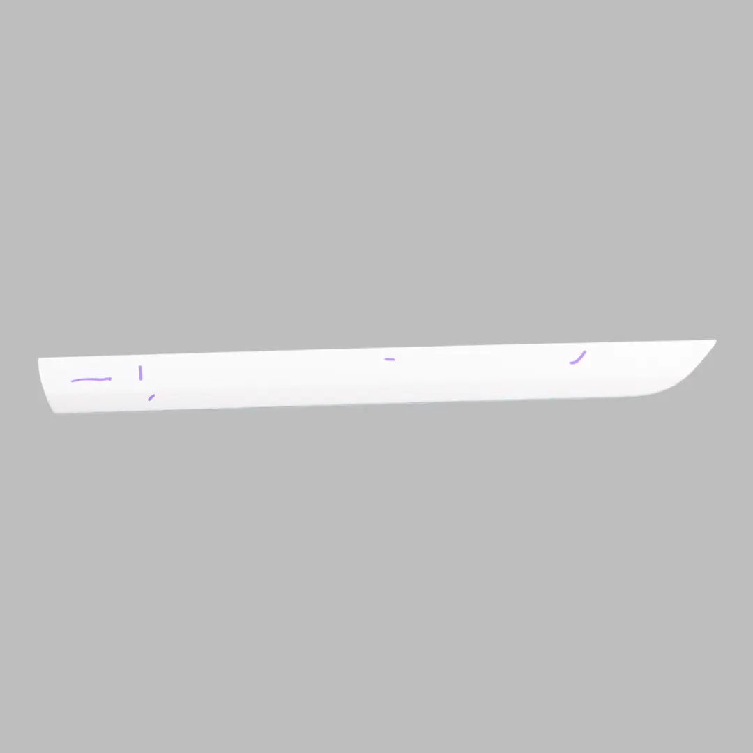 Door Trim Moulding Strip Rear Left N/S Ibis White - Y9C to Audi A3 8P with Part number 8P4853969F Audi A3 8P Door Trim Moulding Strip Rear Left N/S Ibis White - Y9C - SKU 8P4853969F-IWH - Part number 8P4853969F