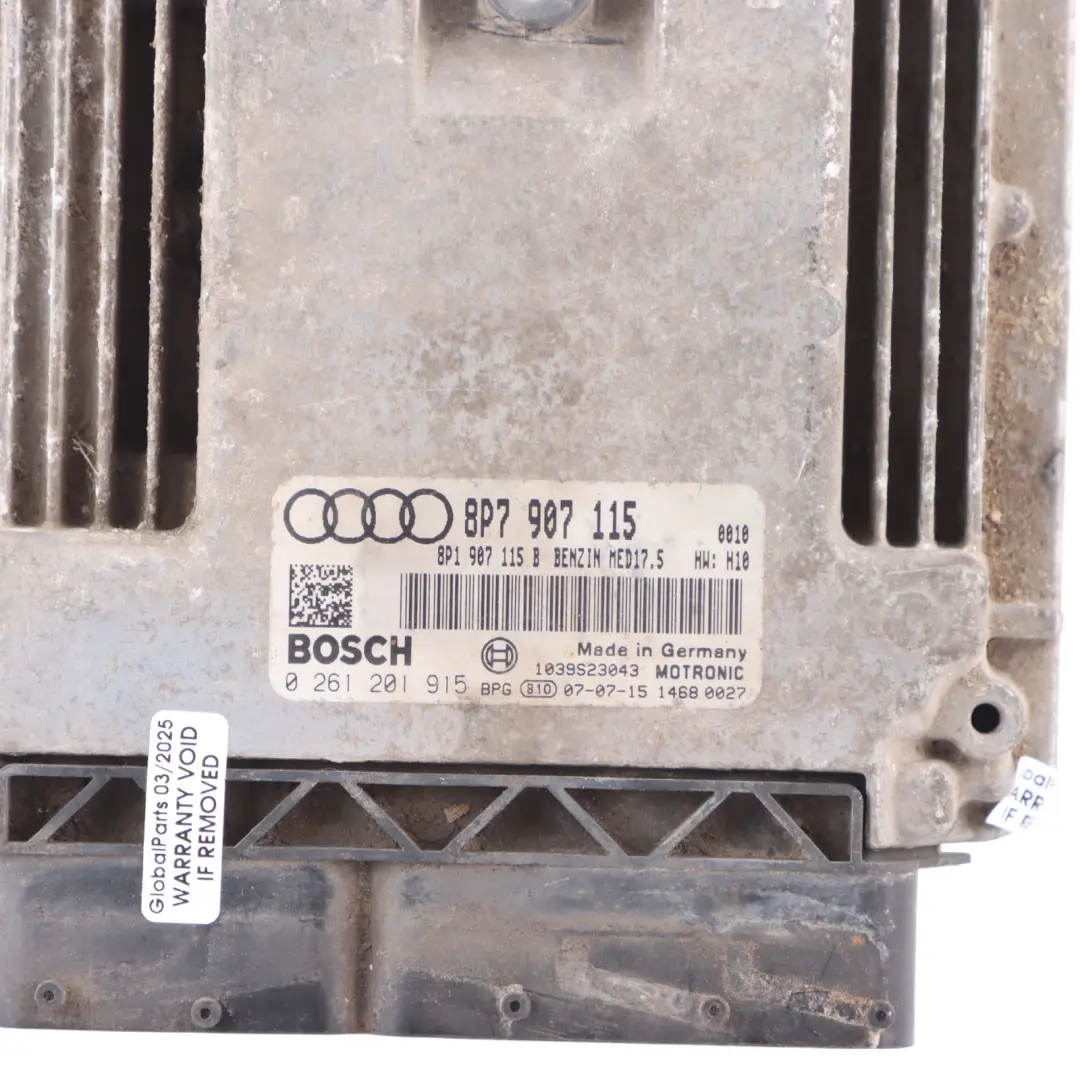 Audi A3 8P 1.8 TFSI BZB 160HP Engine Control Unit Module ECU Automatic - SKU 8P7907115 - Part number 8P7907115