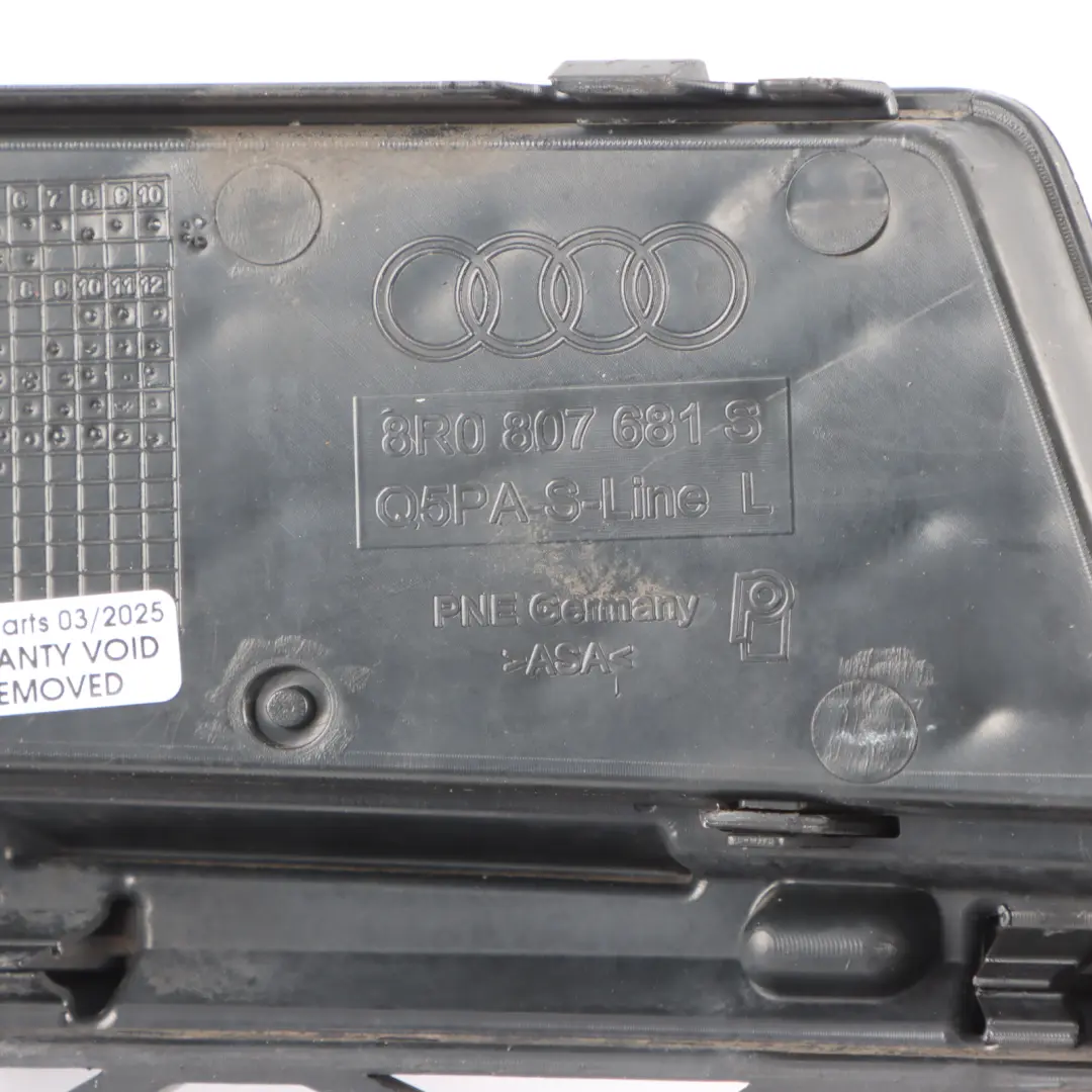 Audi Q5 8R Fog Light Cover Front Bumper Left N/S Grid Grille Trim - SKU 8R0807681S - Part number 8R0807681S