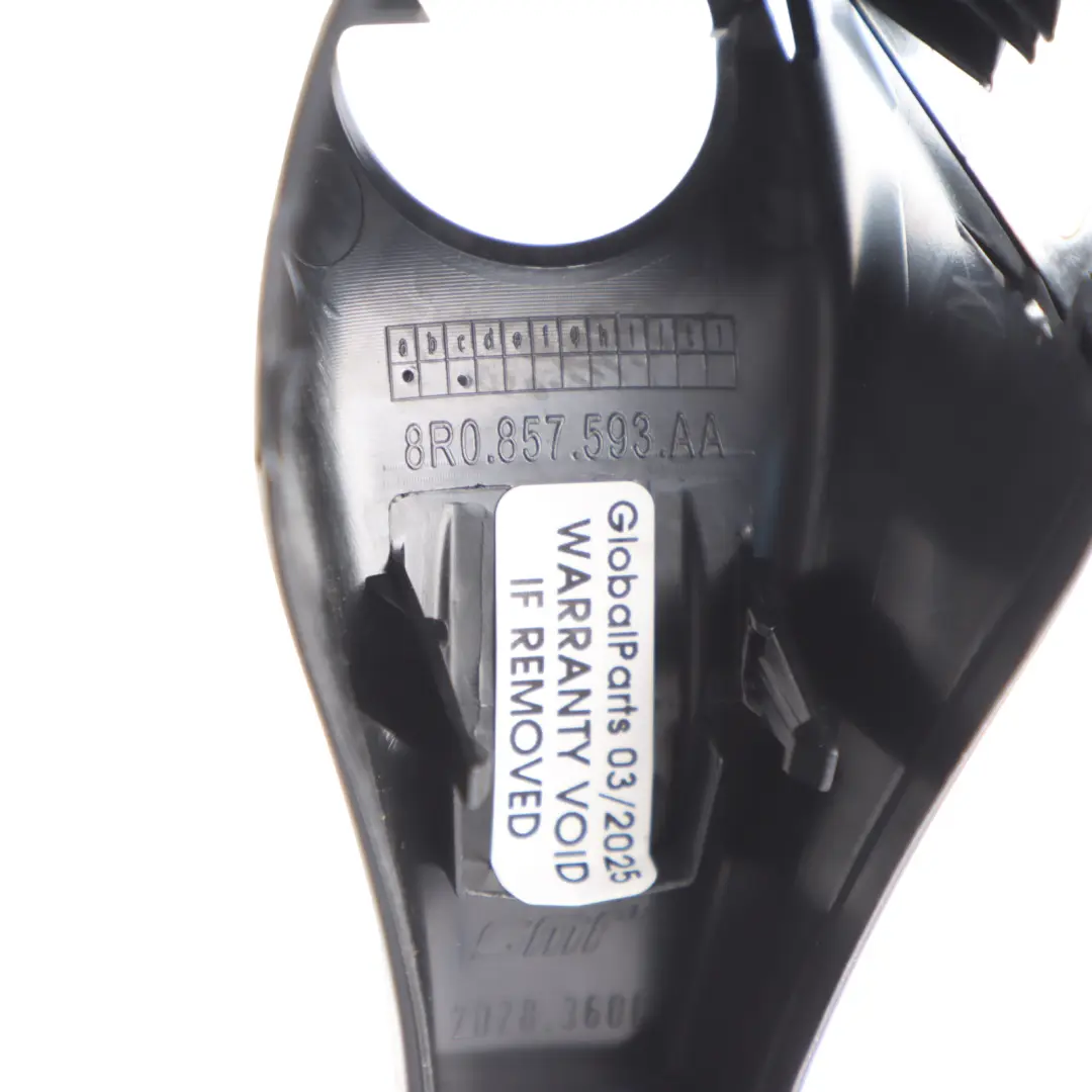 View Mirror Trim Holder Surround Cover Cap to Audi Q5 8R Rear with Part number 8R0857593AA Audi Q5 8R Rear View Mirror Trim Holder Surround Cover Cap - SKU 8R0857593AA - Part number 8R0857593AA