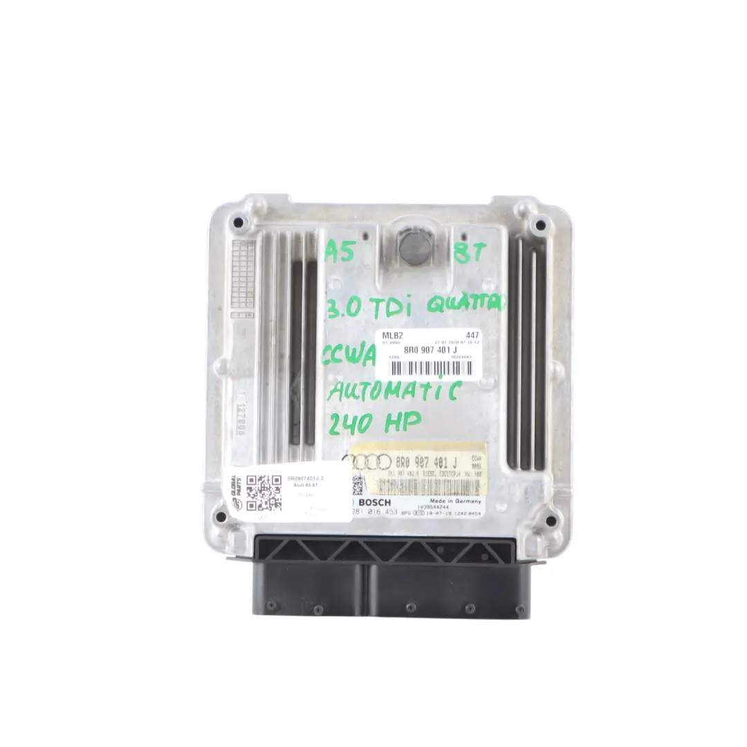 Audi A5 8T 3.0 TDI CCWA 240HP Quattro Engine ECU Kit Ignition + 2 Key 04L907445G - SKU 8R0907401J-2 - Part number 8R0907401J