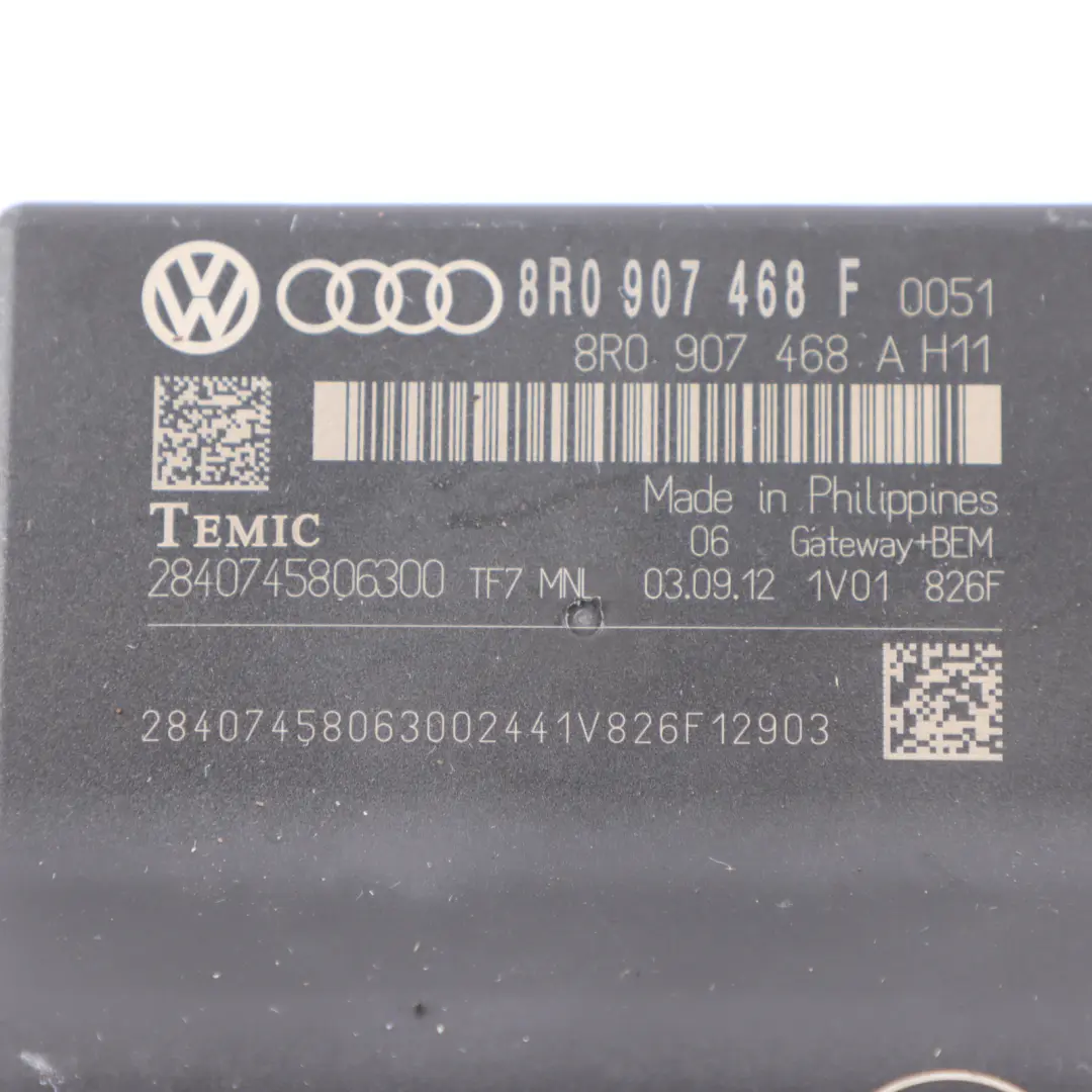 Audi A5 8T Modulo Di Controllo Gateway Interfaccia Diagnostica ECU - SKU 8R0907468F - Numero di parte 8R0907468F