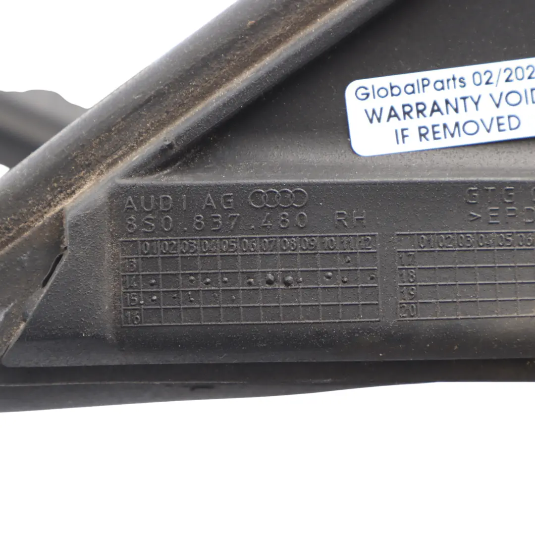 Audi TT FV 8S Door Window Seal Front Right O/S 8S0837480 - SKU 8S0837480B - Part number 8S0837480B