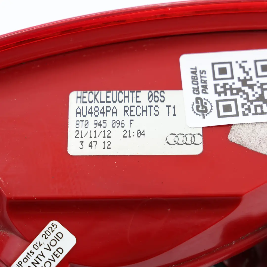 Feu Arrière Droit Extérieur 8T0945096 pour Audi A5 8T à propos du numéro de pièce 8T0945096F Audi A5 8T Feu Arrière Droit Extérieur 8T0945096 - SKU 8T0945096F - Numéro de pièce 8T0945096F