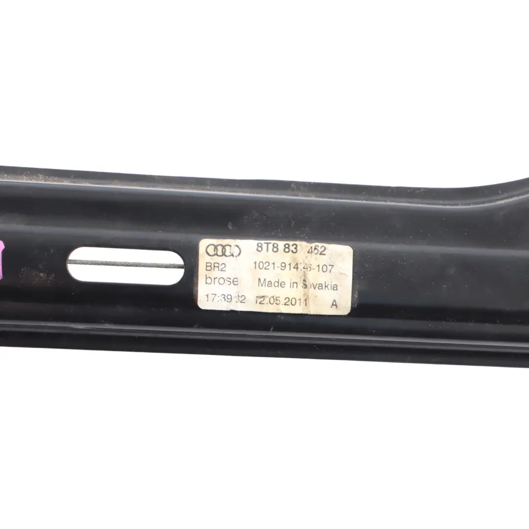 Sportback Front Window Lifter Door Right O/S Regulator to Audi A5 8T with Part number 8T8837462 Audi A5 8T Sportback Front Window Lifter Door Right O/S Regulator - SKU 8T8837462 - Part number 8T8837462