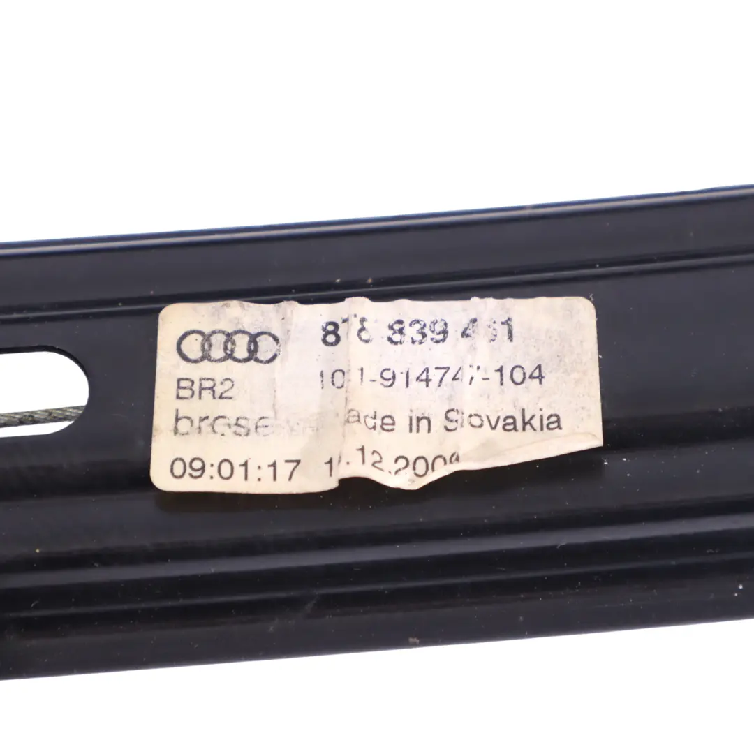 Window Lifter Rear Door Left N/S Regulator Mechanism to Audi A5 8T with Part number 8T8839461 Audi A5 8T Window Lifter Rear Door Left N/S Regulator Mechanism - SKU 8T8839461 - Part number 8T8839461