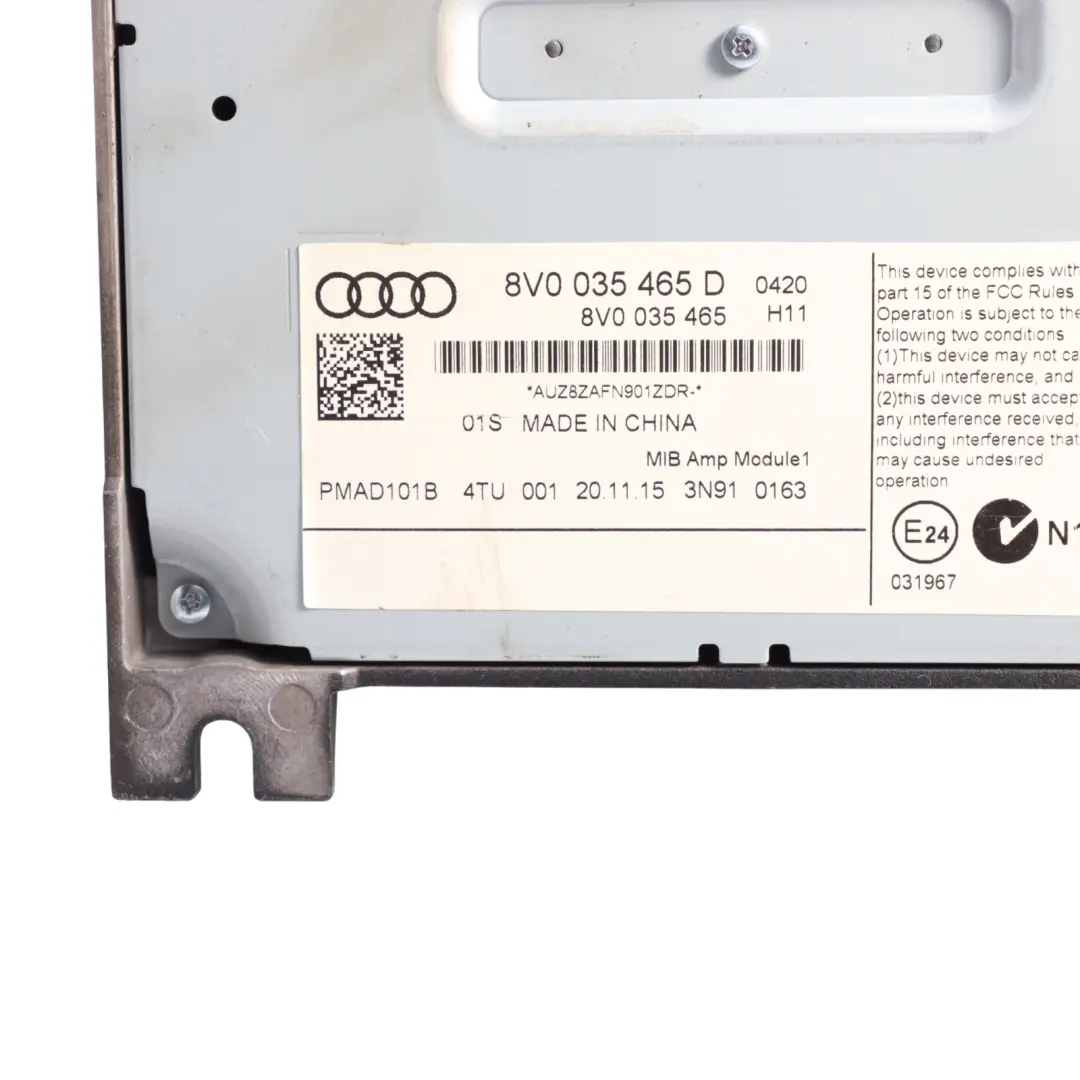 Modulo Amplificatore Audio Bang & Olufsen Sistema Stereo per Audi A3 8V con numero di parte 8V0035465D Audi A3 8V Modulo Amplificatore Audio Bang & Olufsen Sistema Stereo - SKU 8V0035465D - Numero di parte 8V0035465D