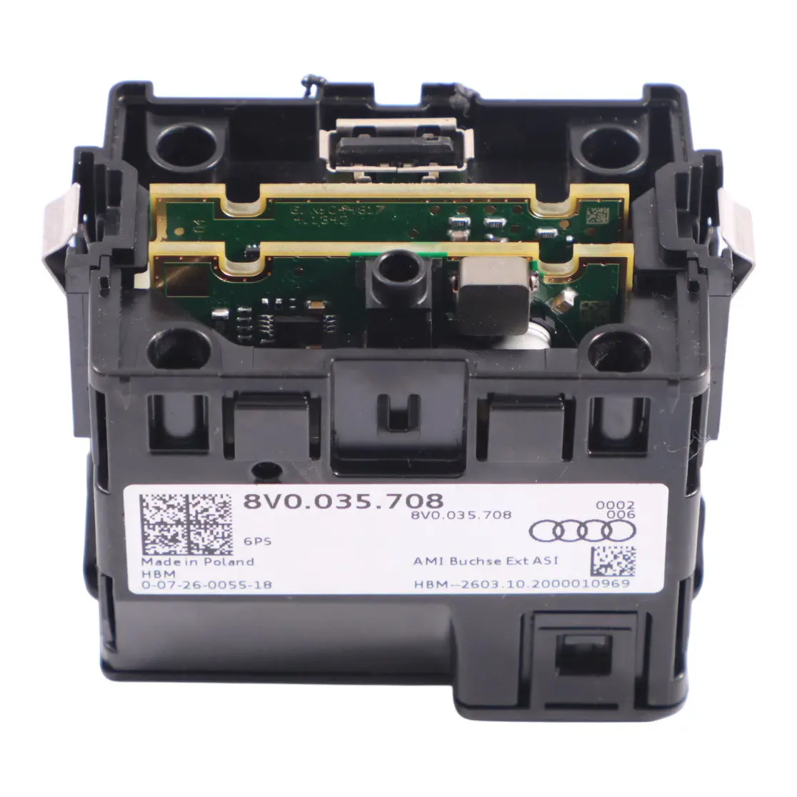 Audi Q2 GA USB Port Typ-C AUX Buchse Stecker Eingang Anschluss 8V0035708