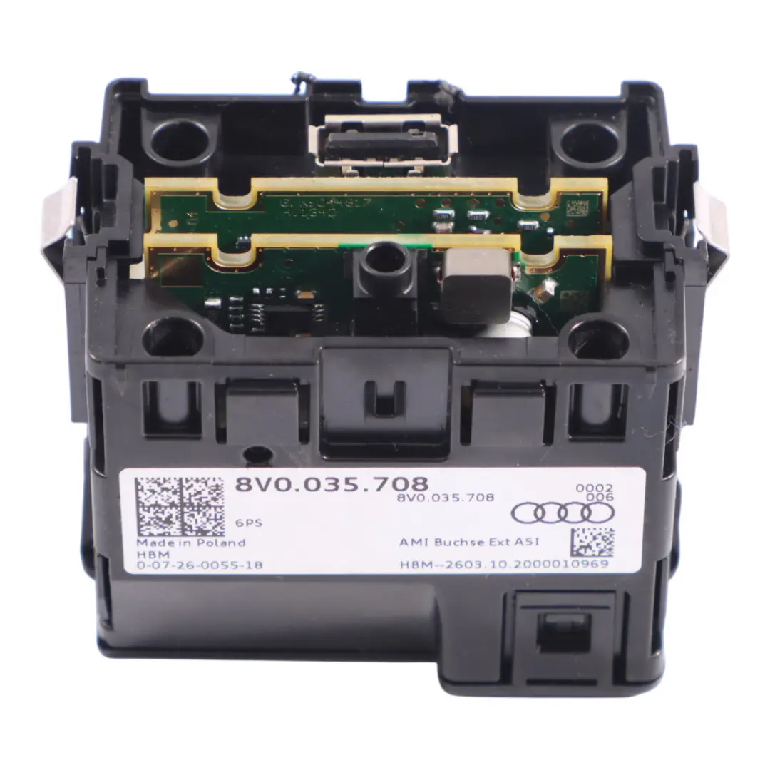 USB Port Type-C AUX Socket Plug Input Connection to Audi Q2 GA with Part number 8V0035708 Audi Q2 GA USB Port Type-C AUX Socket Plug Input Connection - SKU 8V0035708 - Part number 8V0035708