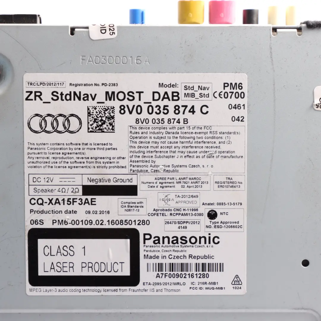 Multimedia Radio Sat Nav CD Player Head Unit to Audi A3 8V with Part number 8V0035874C Audi A3 8V Multimedia Radio Sat Nav CD Player Head Unit - SKU 8V0035874C - Part number 8V0035874C