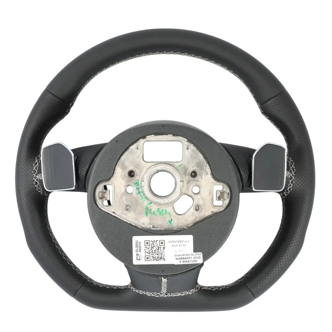 Volant Cuir Noir Neuf Palettes Changement Vitesse Fond Plat Audi S3 8V - SKU 8V0419091J-1 - Numéro de pièce 8V0419091J