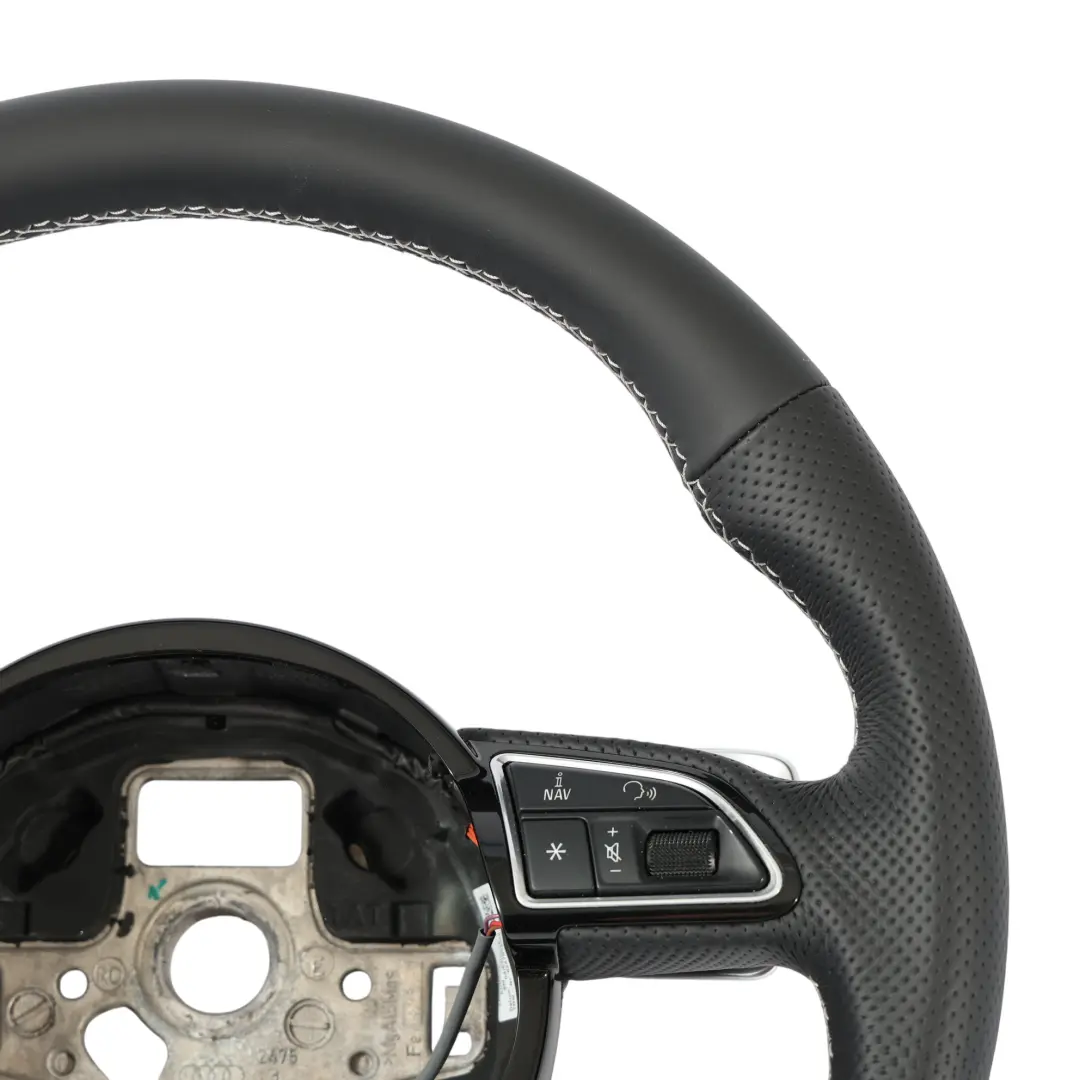 Leather Steering Wheel Flat Bottom Paddle Shift to Audi S3 8V NEW Black with Part number 8V0419091J Audi S3 8V NEW Black Leather Steering Wheel Flat Bottom Paddle Shift - SKU 8V0419091J-1 - Part number 8V0419091J