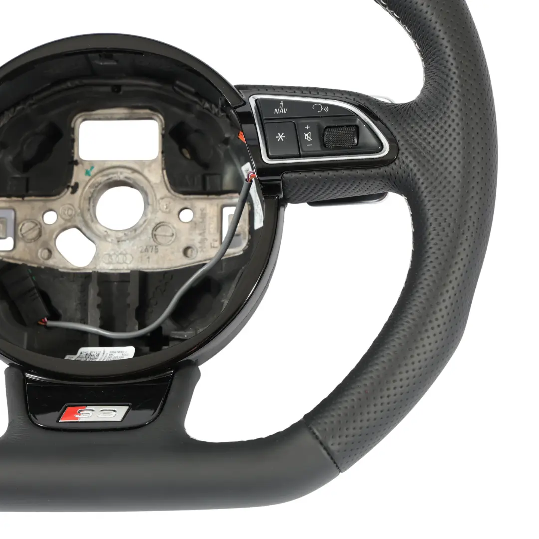 Volant Cuir Noir Neuf Palettes Changement Vitesse Fond Plat Audi S3 8V - SKU 8V0419091J-1 - Numéro de pièce 8V0419091J