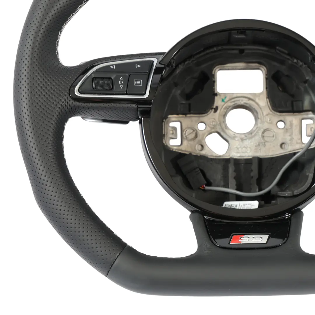 Volant Cuir Noir Neuf Palettes Changement Vitesse Fond Plat Audi S3 8V - SKU 8V0419091J-1 - Numéro de pièce 8V0419091J
