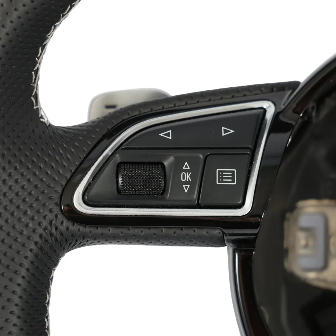 Leather Steering Wheel Flat Bottom Paddle Shift to Audi S3 8V NEW Black with Part number 8V0419091J Audi S3 8V NEW Black Leather Steering Wheel Flat Bottom Paddle Shift - SKU 8V0419091J-1 - Part number 8V0419091J