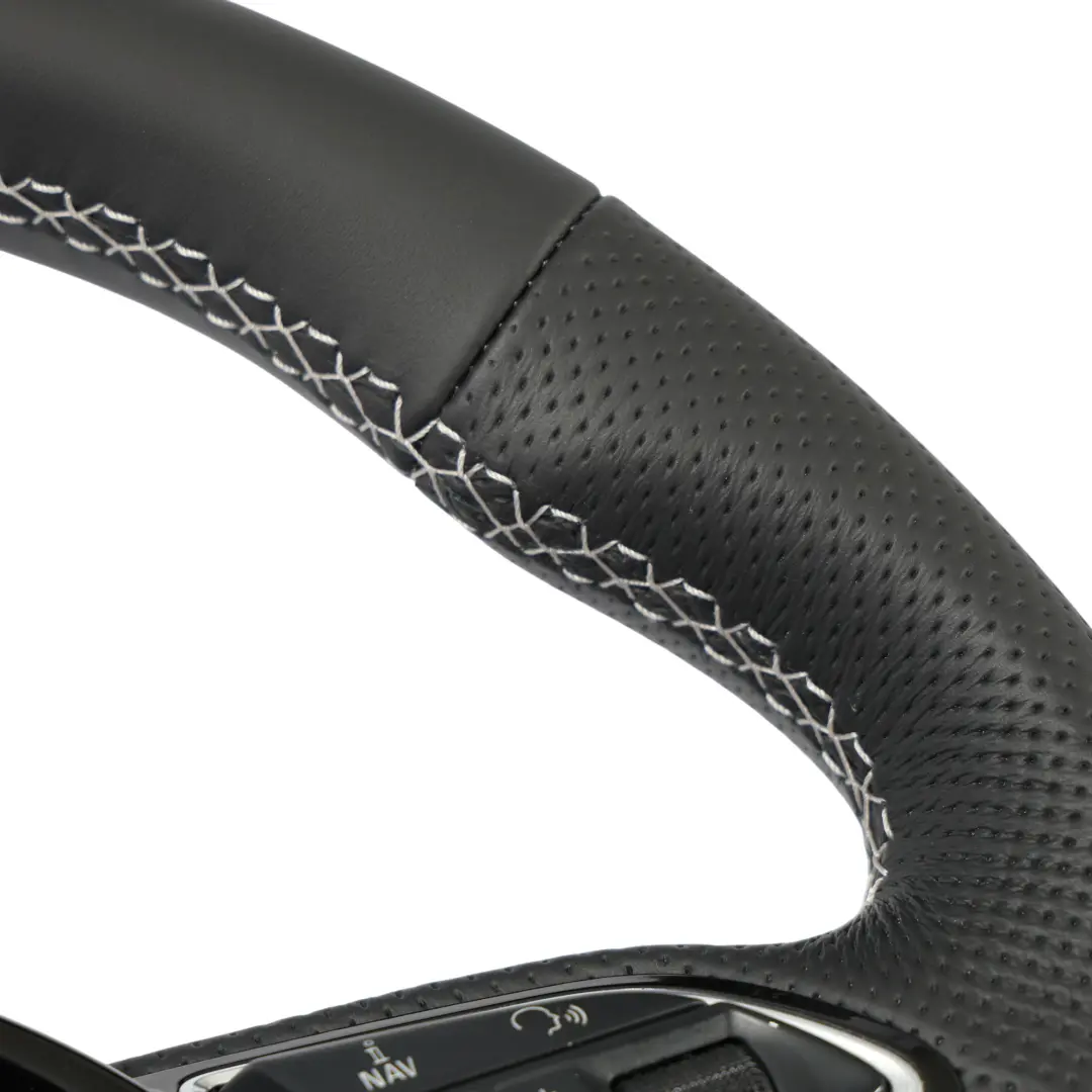 Leather Steering Wheel Flat Bottom Paddle Shift to Audi S3 8V NEW Black with Part number 8V0419091J Audi S3 8V NEW Black Leather Steering Wheel Flat Bottom Paddle Shift - SKU 8V0419091J-1 - Part number 8V0419091J