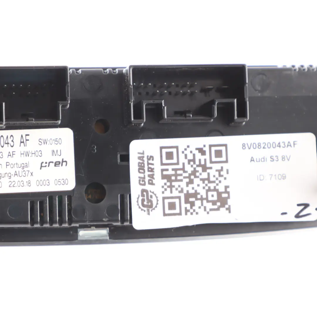 Audi S3 8V A/C Air Condition Heater Climate Control Unit Panel - SKU 8V0820043AF - Part number 8V0820043AF