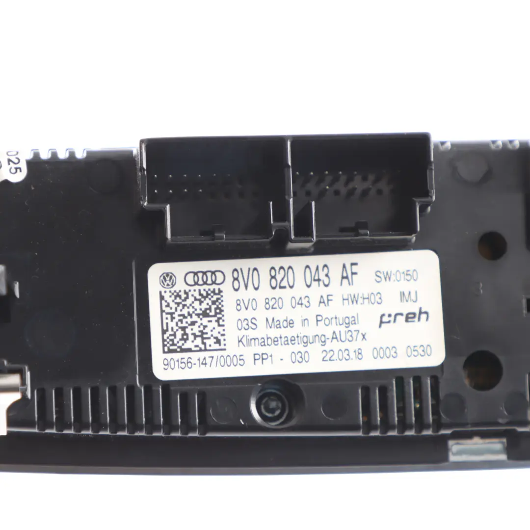 Audi S3 8V A/C Air Condition Heater Climate Control Unit Panel - SKU 8V0820043AF - Part number 8V0820043AF