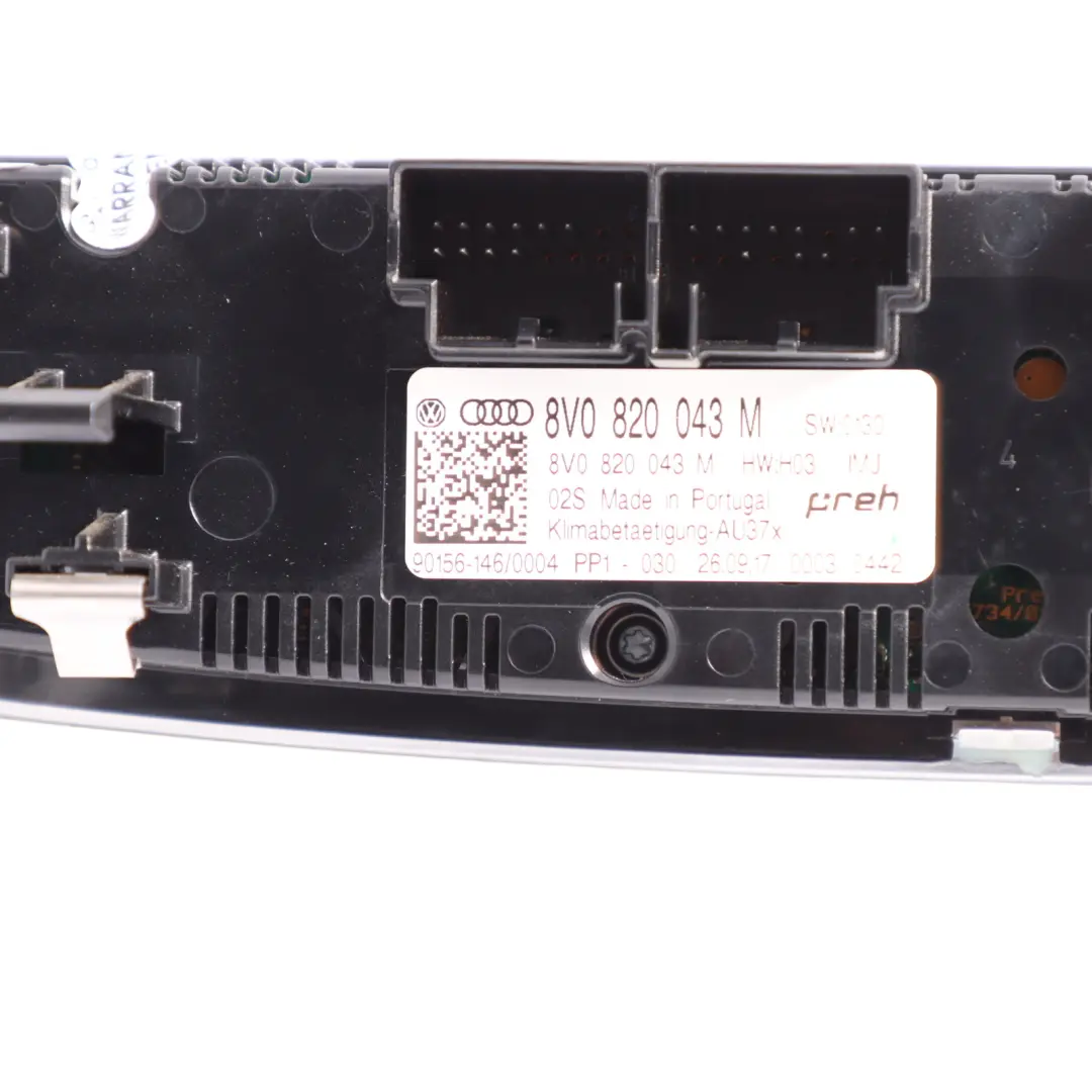 Audi A3 8V A/C Aria Condizionata Pannello Riscaldatore Clima - SKU 8V0820043M - Numero di parte 8V0820043M