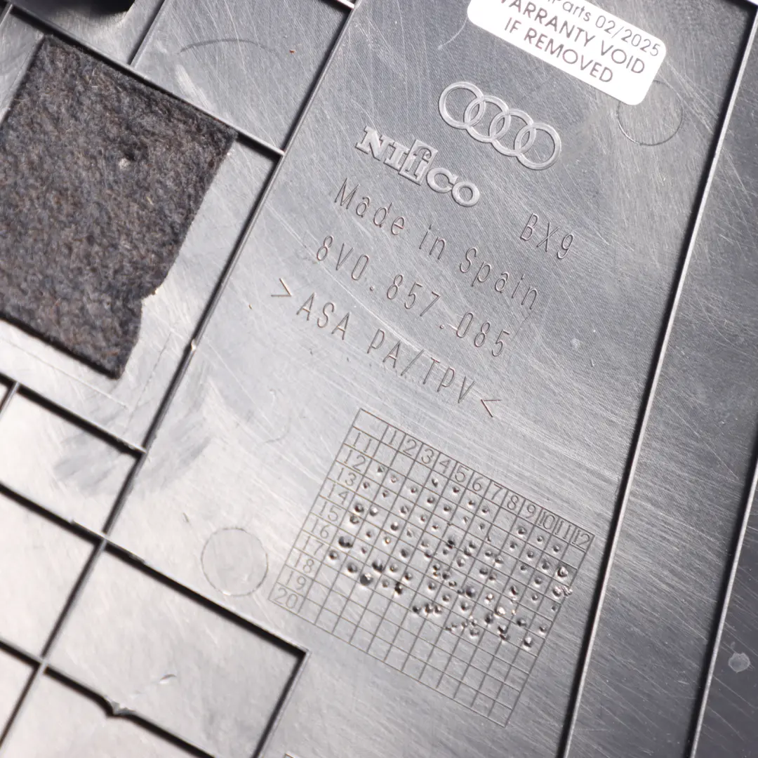 Audi A3 8V Tapa Salpicadero Izquierda Tapa Salpicadero Negro - SKU 8V0857085 - Número de pieza 8V0857085