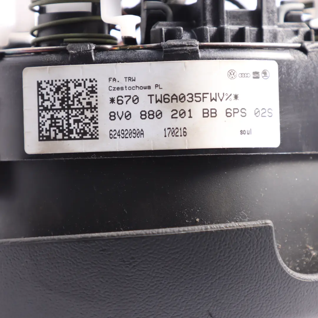 Steering Wheel Driver's Air Module Unit to Audi A3 S3 RS3 8V with Part number 8V0880201BB Audi A3 S3 RS3 8V Steering Wheel Driver's Air Module Unit - SKU 8V0880201BB - Part number 8V0880201BB