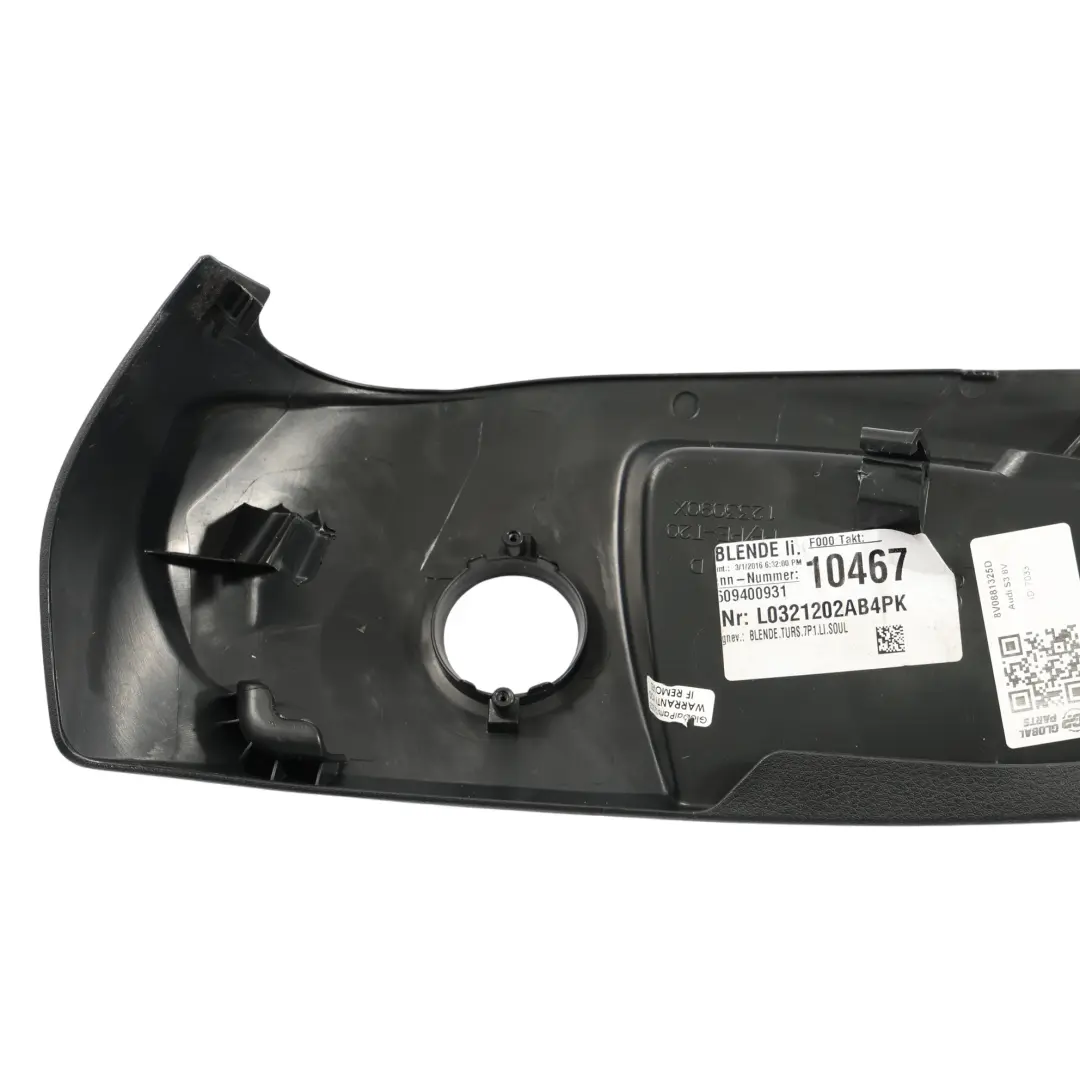 Audi A3 S3 8V Przedni Panel Osłona Fotela Prawy Przód Czarny - SKU 8V0881325D - Numer Części 8V0881325D
