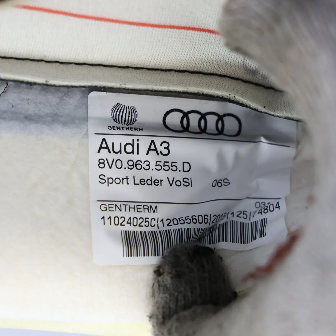 Vorder Sitz Basis Beheiztes Kissen Sport Leder Links für Audi S3 8V Limousine mit Teilenummer 8V0881405K Audi S3 8V Limousine Vorder Sitz Basis Beheiztes Kissen Sport Leder Links - SKU 8V0881405K - Teilenummer 8V0881405K