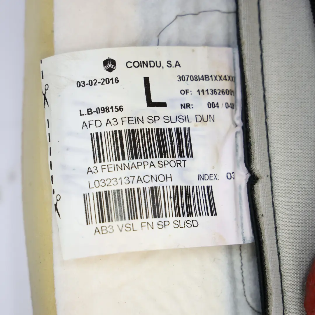 Asiento Deportivo Delantero Cuero Calefactable Derecho 8V0963555D para Audi S3 8V con número de pieza 8V0881406K Audi S3 8V Asiento Deportivo Delantero Cuero Calefactable Derecho 8V0963555D - SKU 8V0881406K - Número de pieza 8V0881406K