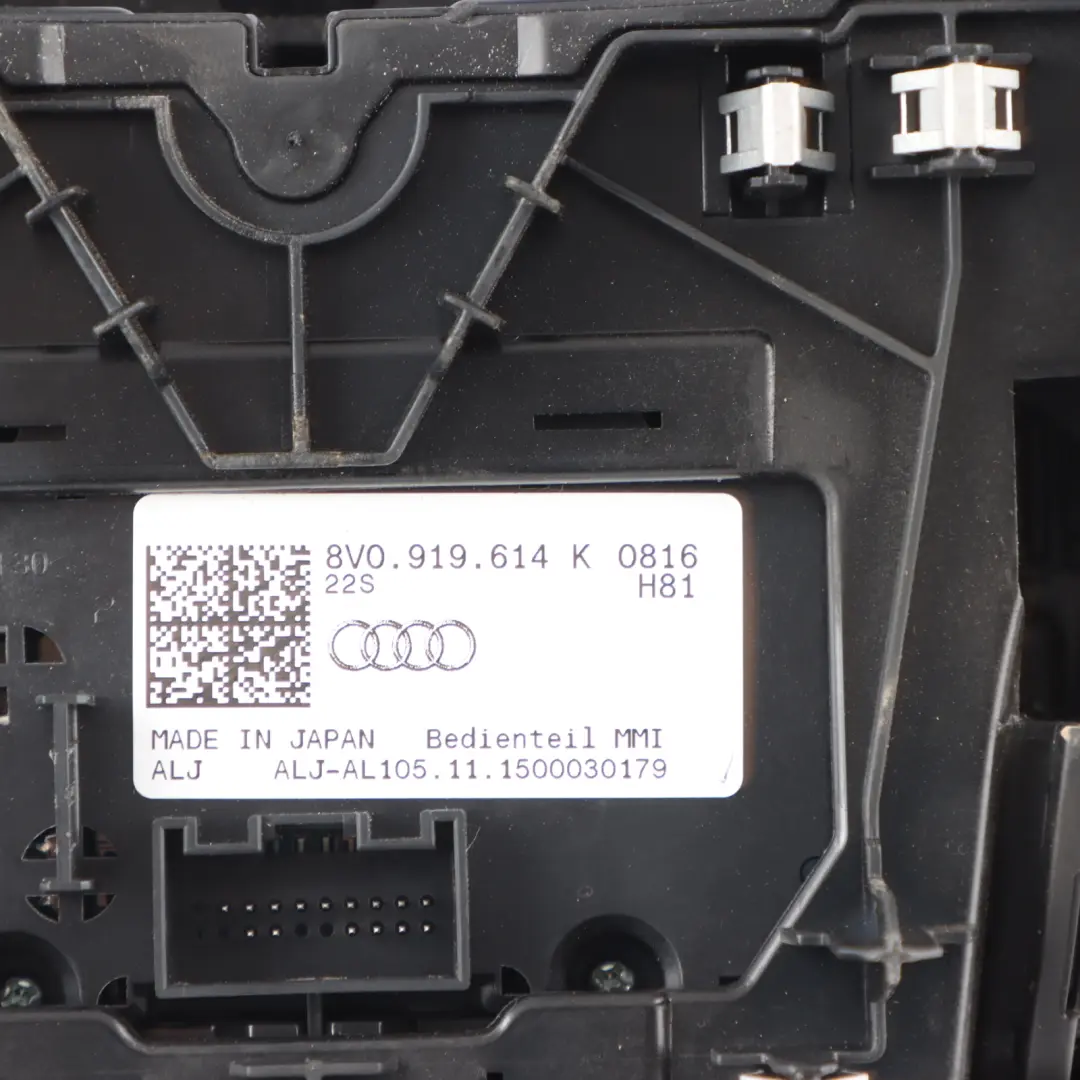 MMI Centre Console Multimedia Sat Nav Switch Panel to Audi S3 8V with Part number 8V0919614K Audi S3 8V MMI Centre Console Multimedia Sat Nav Switch Panel - SKU 8V0919614K - Part number 8V0919614K