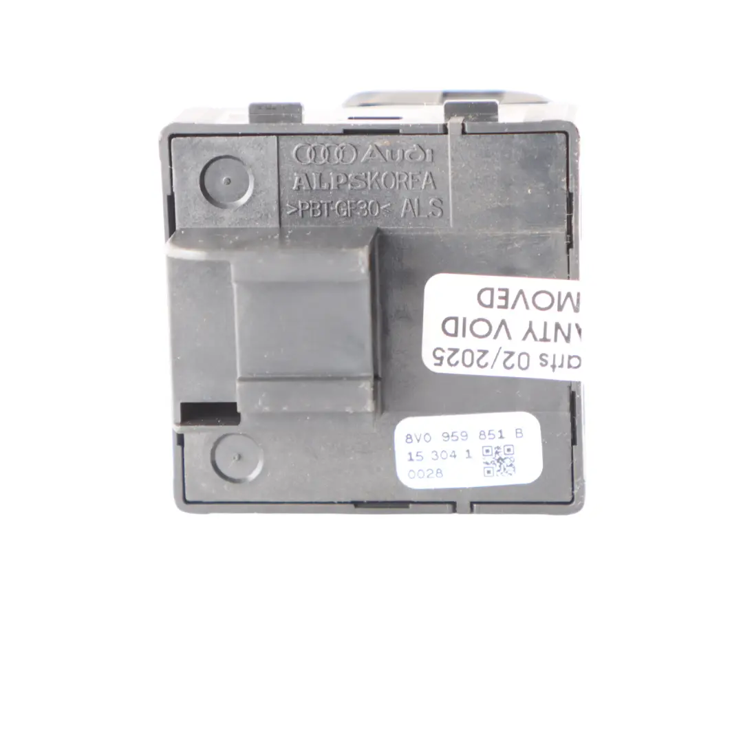 Interruptor Control Elevalunas Eléctrico Delantero Derecho para Audi A3 8V con número de pieza 8V0959851B Audi A3 8V Interruptor Control Elevalunas Eléctrico Delantero Derecho - SKU 8V0959851B - Número de pieza 8V0959851B