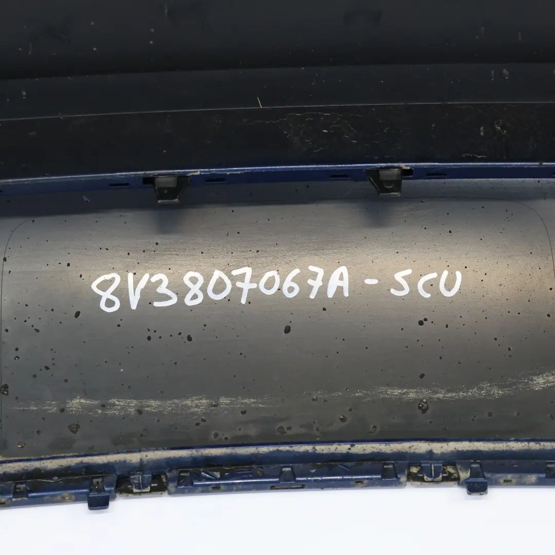 Audi A3 8V Hatchback Rear Bumper Trim Panel Scuba Blue Metallic - X5Q - SKU 8V3807067A-SCU - Part number 8V3807067A