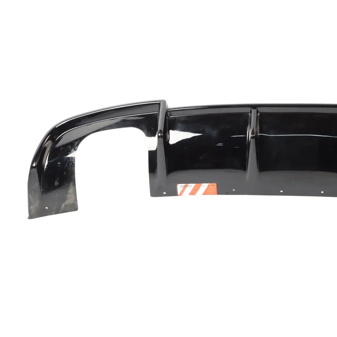 Rieger Tuning Bumper Spoiler Rear Lower Diffuser Trim Covering Black to Audi A3 8V with Part number 8V3807521F Audi A3 8V Rieger Tuning Bumper Spoiler Rear Lower Diffuser Trim Covering Black - SKU 8V3807521F - Part number 8V3807521F