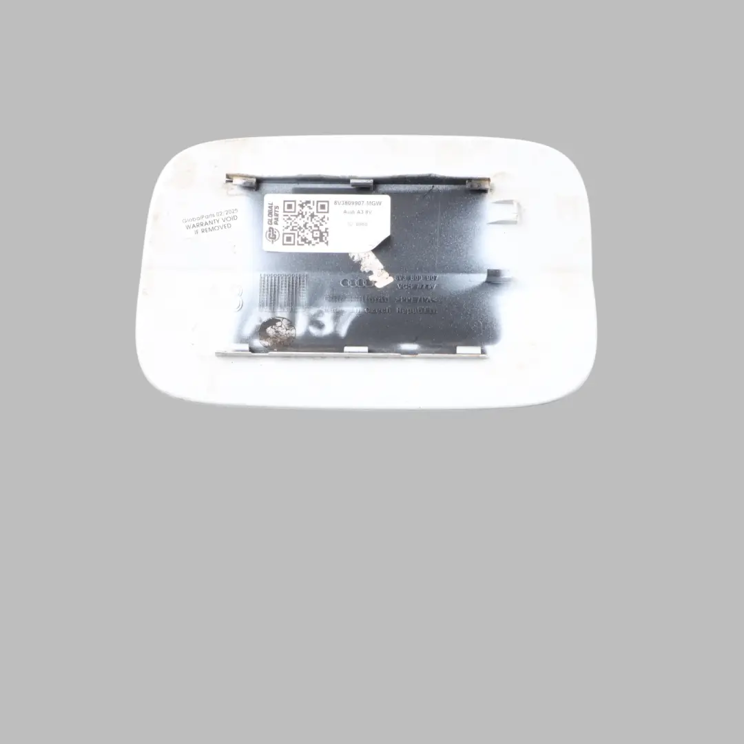 Audi A3 8V Fuel Filler Fill In Flap Cap Glacier White Pearl - S9R - SKU 8V3809907-MGW - Part number 8V3809907