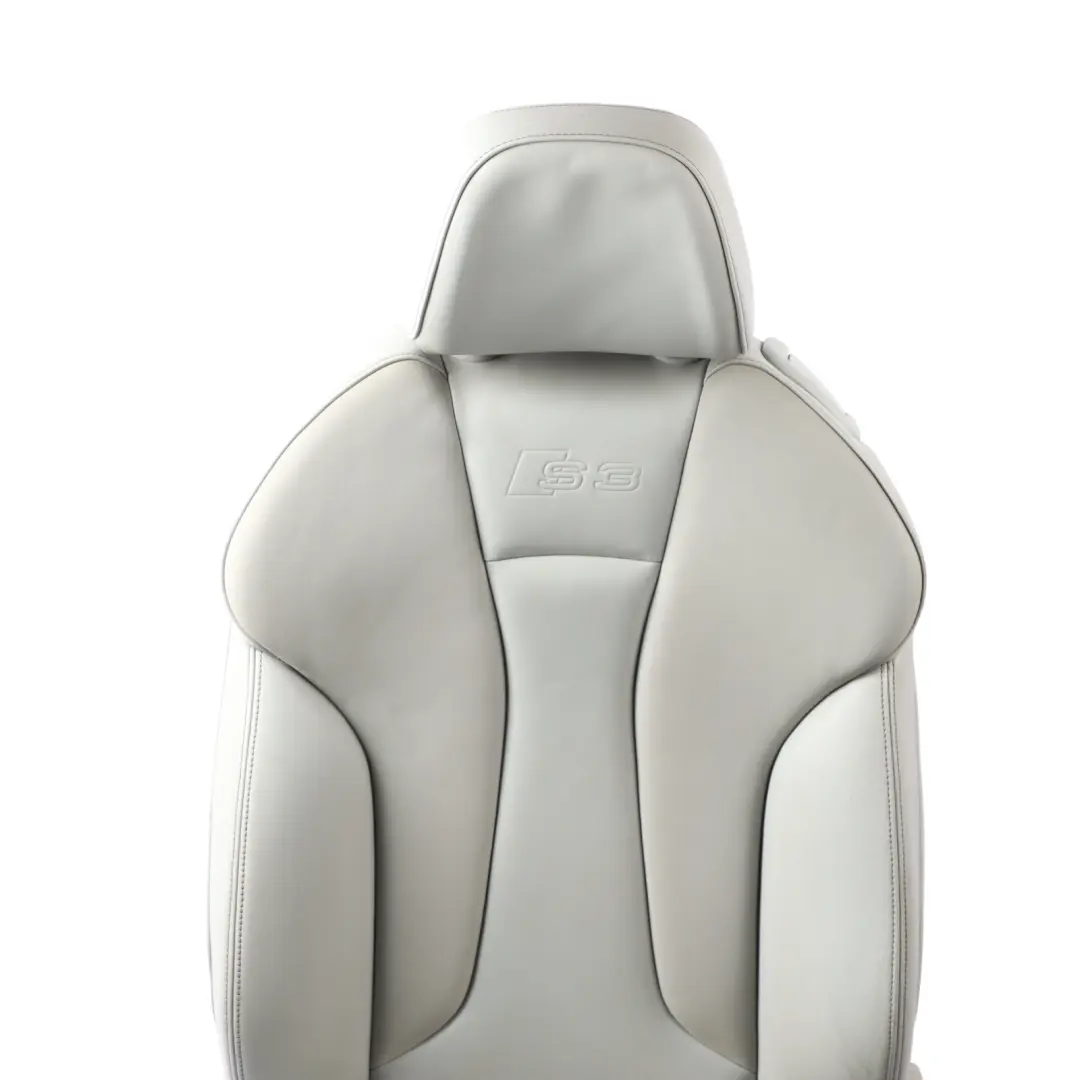Audi A3 S3 8V 3 Door Seat Front Left N/S Interior Heated Leather Silver Grey - SKU 8V3881805M - Part number 8V3881805M