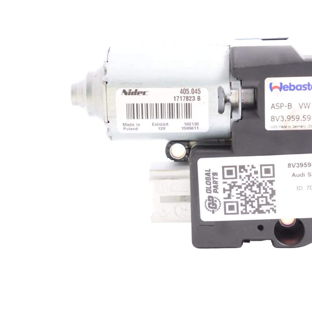 Elektryczny Silnik Szyberdachu do Audi A3 8V Volkswagen VW Golf Mk7 o numerze 8V3959591A Audi A3 8V Volkswagen VW Golf Mk7 Elektryczny Silnik Szyberdachu - SKU 8V3959591A - Numer Części 8V3959591A