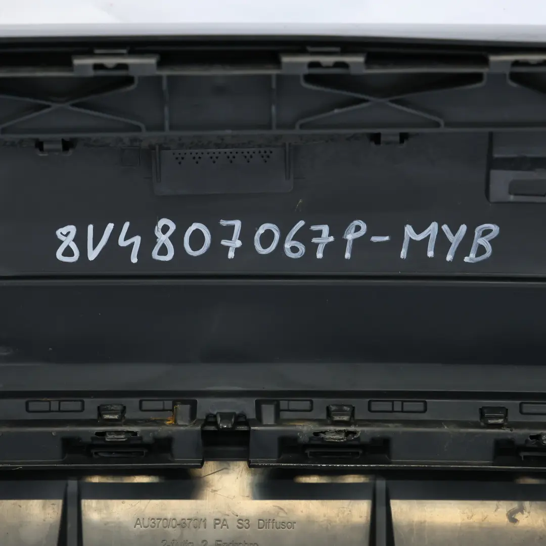 Audi S3 8V Rear Bumper Trim Panel Covering Mythical Black Metallic - Y9T - SKU 8V4807067P-MYB - Part number 8V4807067P