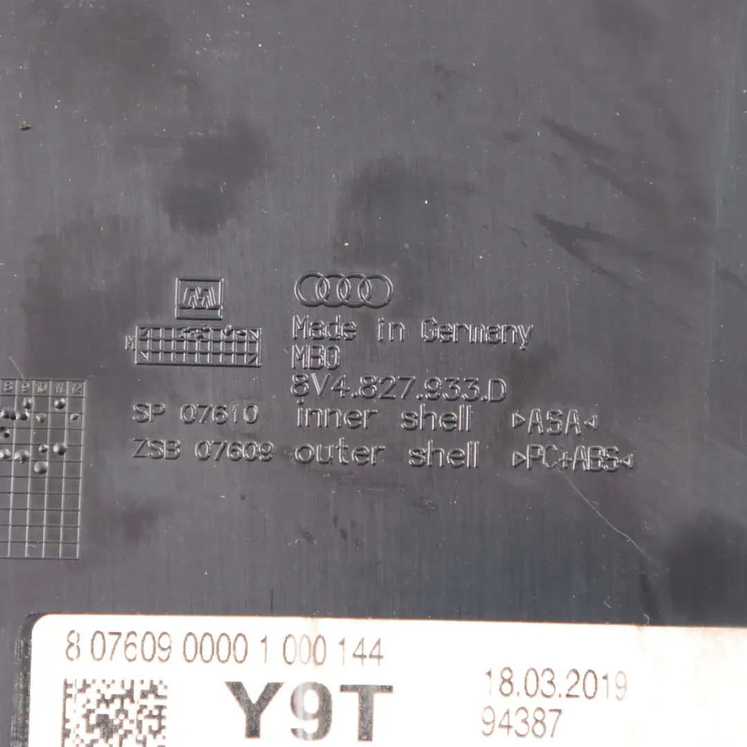 Spoiler Boot Lid Tailgate Trim Panel Cover Mythical Black - Y9T to Audi RS3 8V Rear with Part number 8V4827933D Audi RS3 8V Rear Spoiler Boot Lid Tailgate Trim Panel Cover Mythical Black - Y9T - SKU 8V4827933D - Part number 8V4827933D