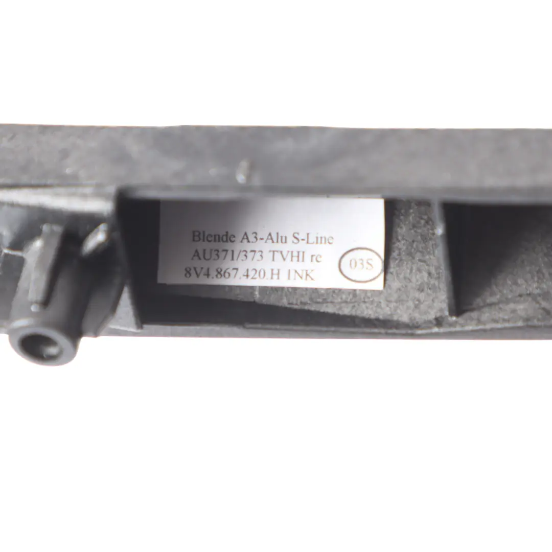 Audi S3 8V Rear Door Trim Cover Strip Panel Right O/S Aluminium - SKU 8V4867420H - Part number 8V4867420H