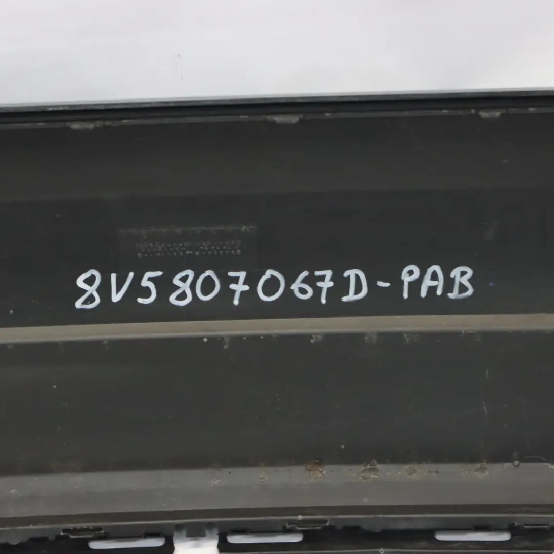 Bumper Trim Panel Covering Panther Black Crystal Effect - Z9Z to Audi S3 8V Rear with Part number 8V5807067D Audi S3 8V Rear Bumper Trim Panel Covering Panther Black Crystal Effect - Z9Z - SKU 8V5807067D-PBC - Part number 8V5807067D