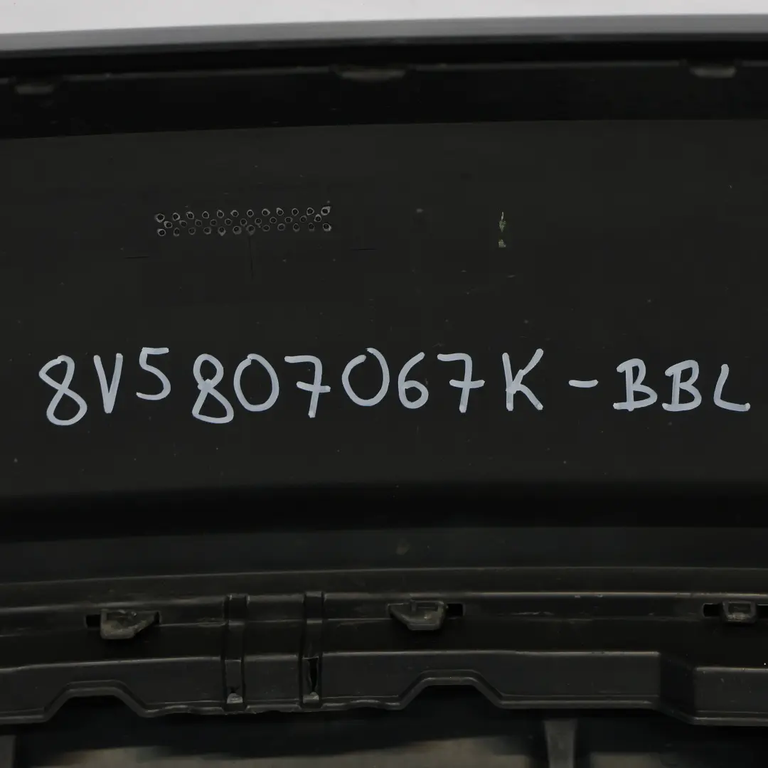 Bumper Trim Panel Cover Brilliant Black Metallic - Y9B to Audi A3 8V Rear with Part number 8V5807067K Audi A3 8V Rear Bumper Trim Panel Cover Brilliant Black Metallic - Y9B - SKU 8V5807067K-BBL - Part number 8V5807067K