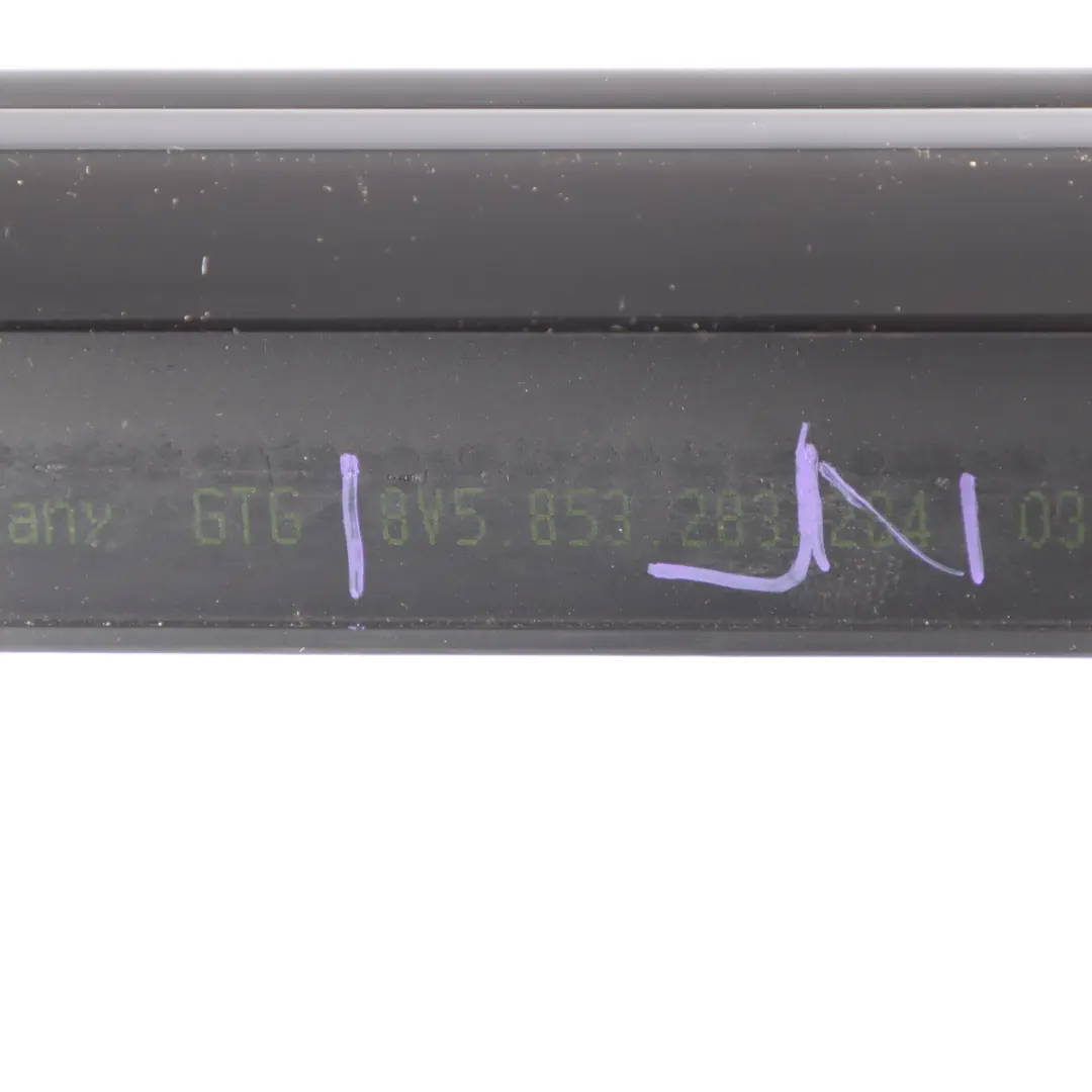 Window Strip Door Front Left N/S Weatherstrip High Gloss Black to Audi A3 S3 8V with Part number 8V5853283A Audi A3 S3 8V Window Strip Door Front Left N/S Weatherstrip High Gloss Black - SKU 8V5853283A - Part number 8V5853283A