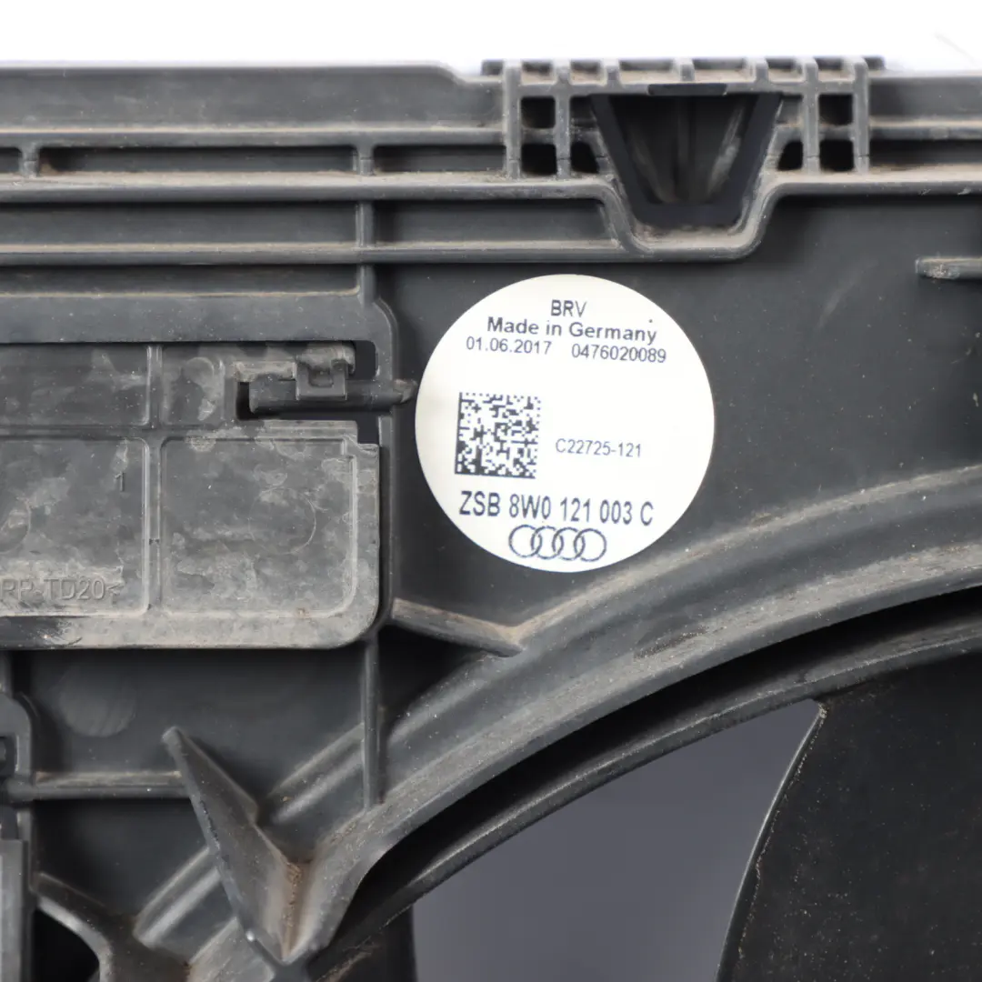 Cooling Radiator Fan Shroud Motor Unit to Audi A4 S4 B9 3.0 TFSI Engine with Part number 8W0121207A Audi A4 S4 B9 3.0 TFSI Engine Cooling Radiator Fan Shroud Motor Unit - SKU 8W0121207A - Part number 8W0121207A