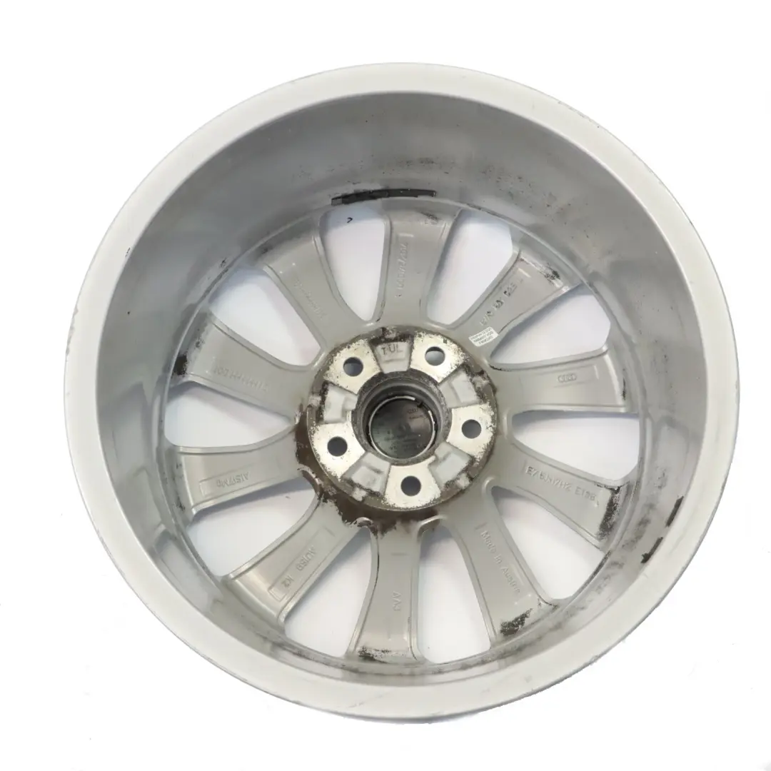 Alloy Rim 17" 7J ET:38 10-Spoke to Audi A4 B9 8W Silver Wheel with Part number 8W0601025L Audi A4 B9 8W Silver Wheel Alloy Rim 17" 7J ET:38 10-Spoke - SKU 8W0601025L-3 - Part number 8W0601025L