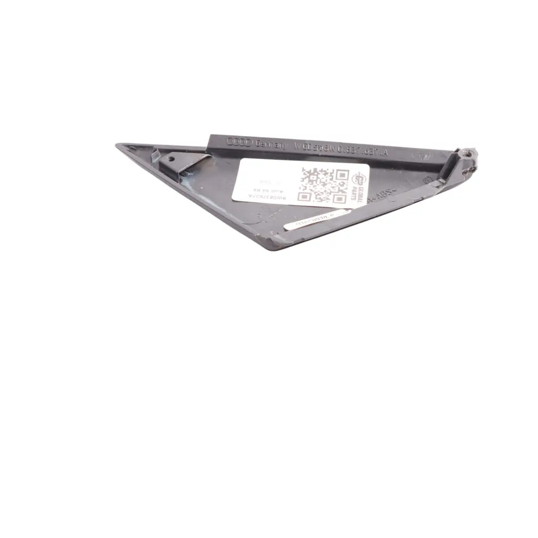 Audi S4 B9 Garniture Triangulaire Porte Avant Gauche Extérieur Noir - SKU 8W0837637A - Numéro de pièce 8W0837637A