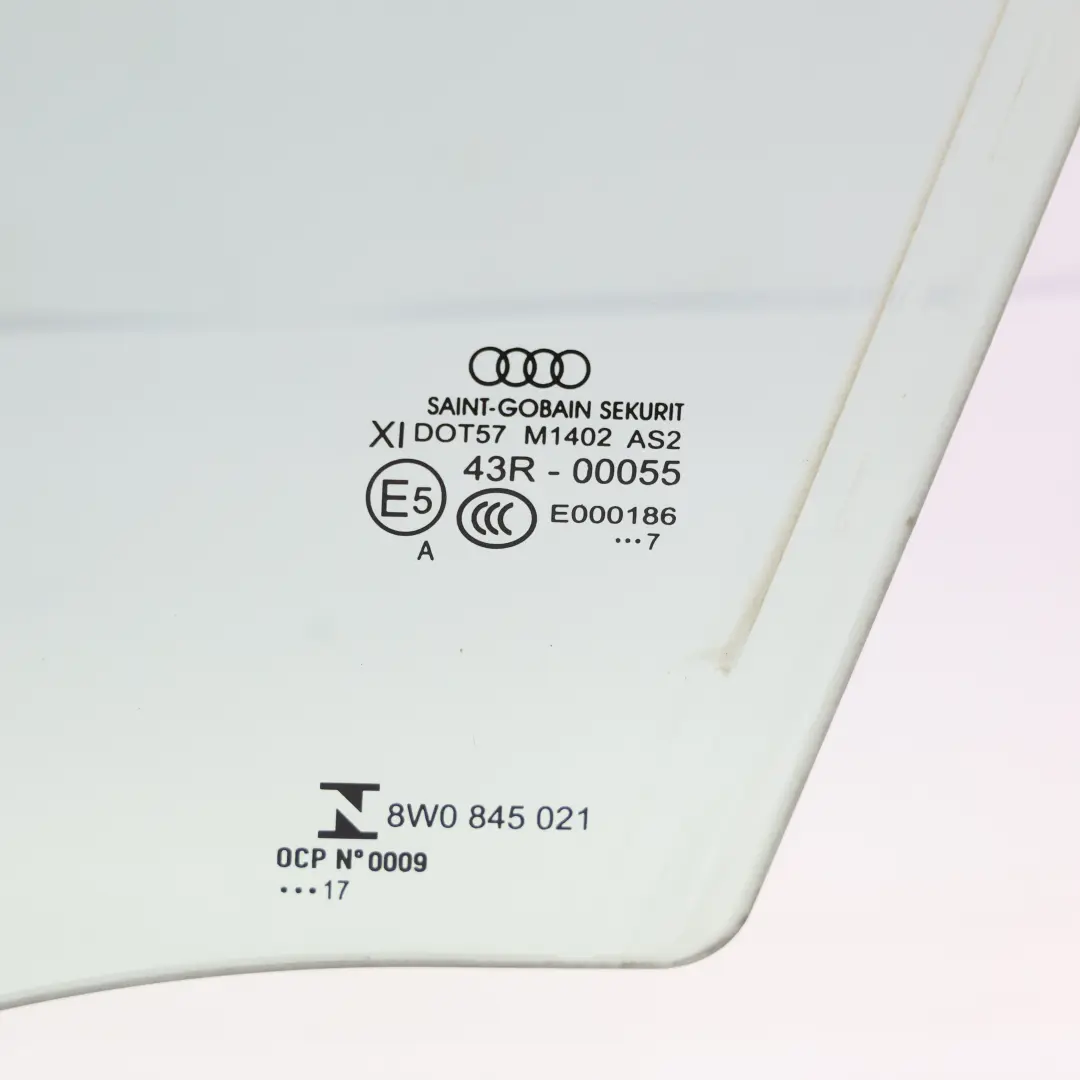 Audi A4 B9 Door Window Glass Front Left N/S Side Glazing AS2 - SKU 8W0845201-1 - Part number 8W0845201