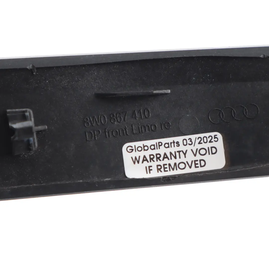 Door Card Moulding Trim Decor Strip Front Right O/S to Audi A4 S4 B9 with Part number 8W0867410 Audi A4 S4 B9 Door Card Moulding Trim Decor Strip Front Right O/S - SKU 8W0867410 - Part number 8W0867410