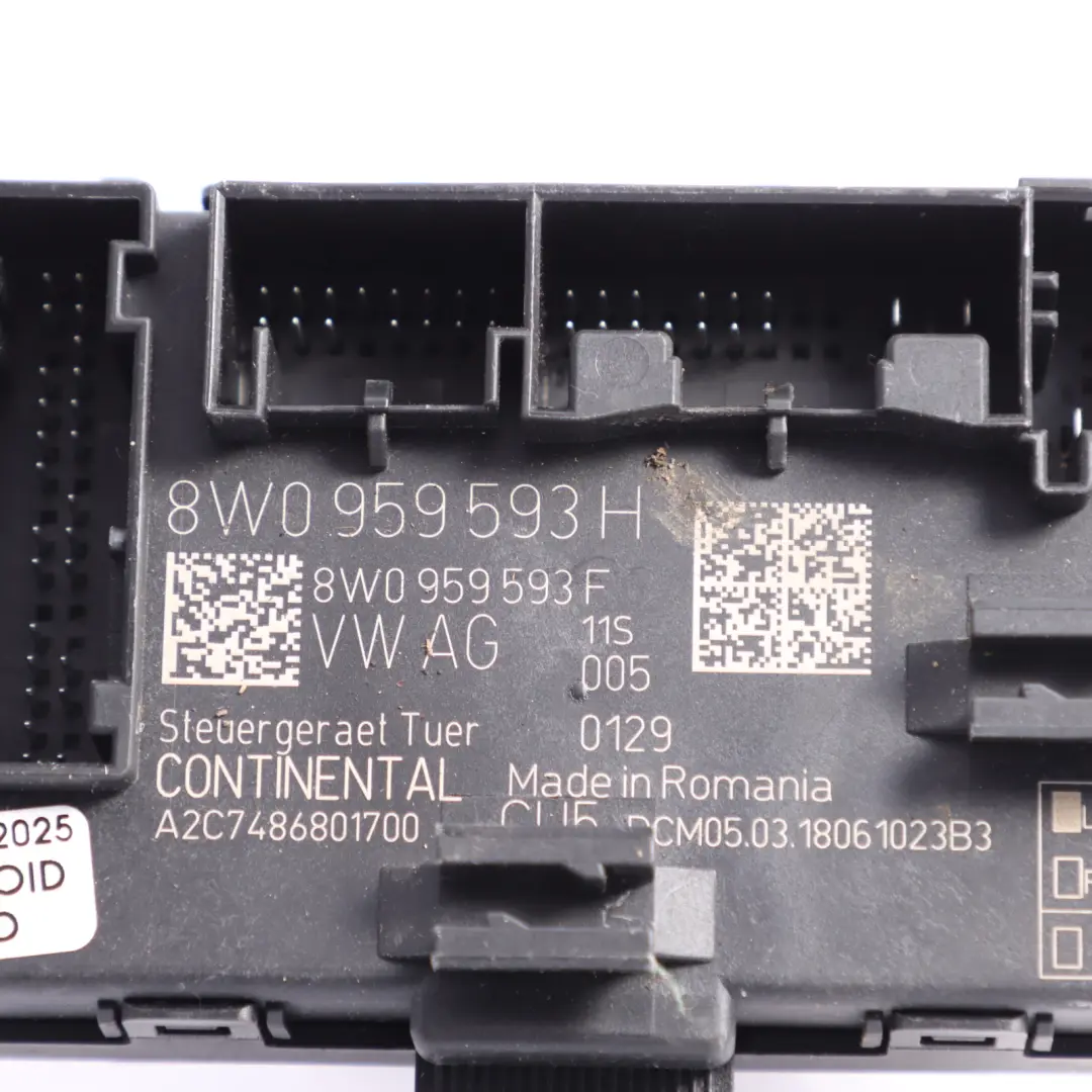 Modulo Di Controllo Porta Anteriore Lato Guida per Audi A4 S4 B9 con numero di parte 8W0959593H Audi A4 S4 B9 Modulo Di Controllo Porta Anteriore Lato Guida - SKU 8W0959593H - Numero di parte 8W0959593H
